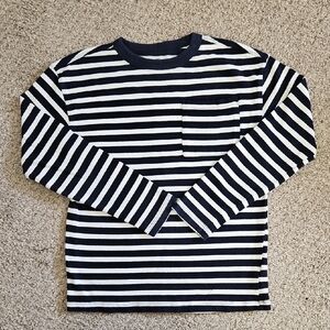 H&M Navy and White Striped Long Sleeve Tee